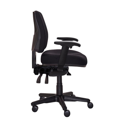 Buro Roma – 3 Lever Mid Back with Seat Slide and Arm Rests