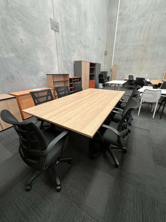 Rapid Worker Boardroom Table and 8 Vienna Chairs Package